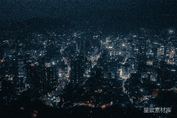 高清摄影 在山顶上俯瞰夜晚的城市景色