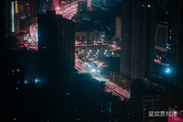 高清摄影 高大建筑在夜间