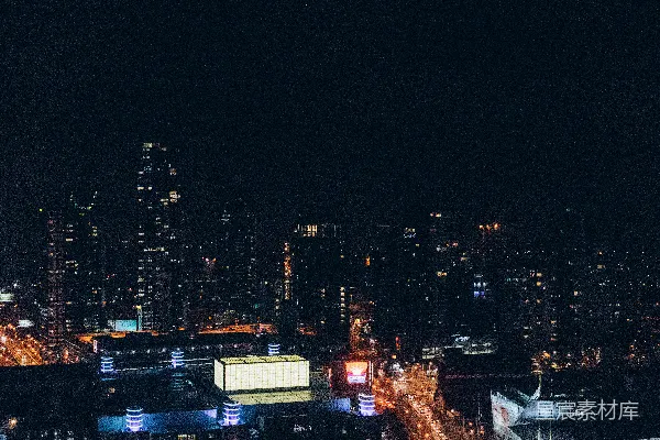 高清摄影 夜晚从高楼俯瞰城市景色