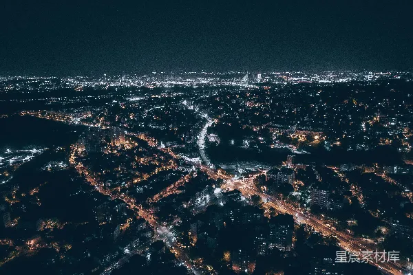 高清摄影 夜晚城市航拍图