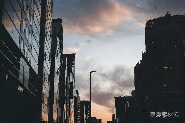 高清摄影 建筑物的日落剪影