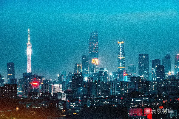 高清摄影 夜晚城市的天际线景色