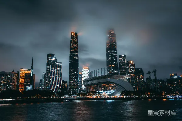 高清摄影 夜幕下的城市天际线