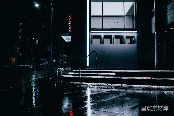 高清摄影 夜晚的黑白建筑