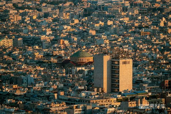 高清摄影 白天的城市场景俯瞰图