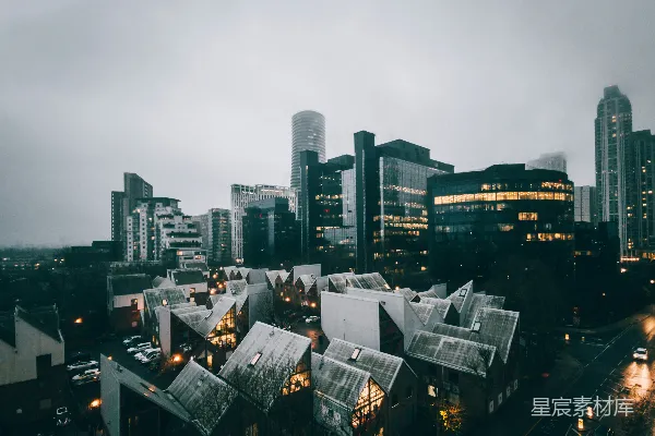 高清摄影 夜景中的城市天际线