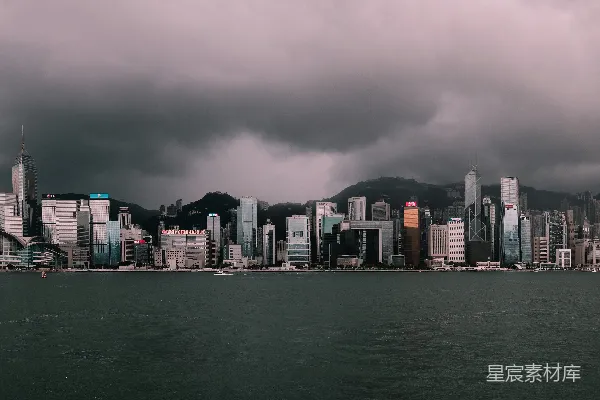 高清摄影 阴云密布的城市