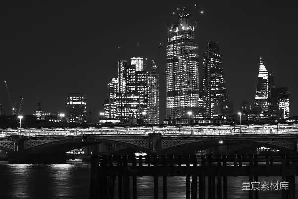高清摄影 伦敦夜景，有座桥。