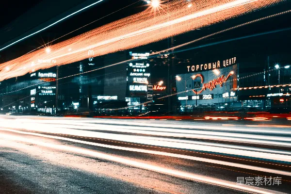 高清摄影 夜间道路上的汽车延时摄影