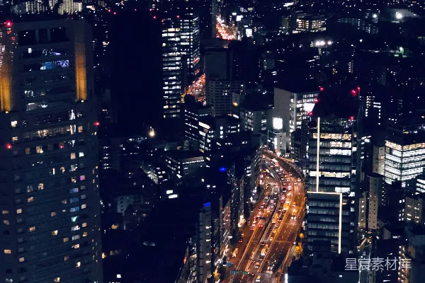 高清摄影 高层建筑夜晚时分