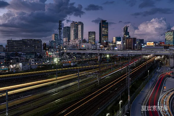 高清摄影 夜晚城市天际线的景色