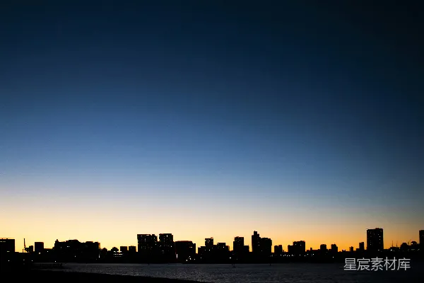 高清摄影 日落时分的城市天际线景色