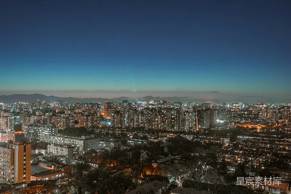 高清摄影 夜晚从高楼顶端俯瞰城市景色