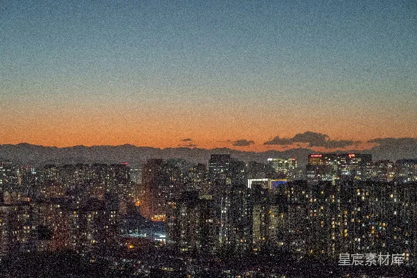 高清摄影 在山顶俯瞰城市的夜景