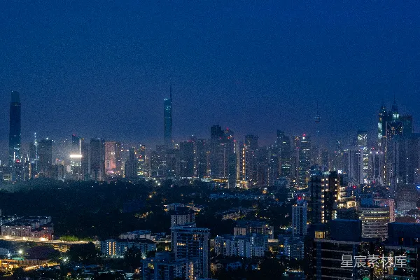 高清摄影 在山顶俯瞰夜晚的城市景色