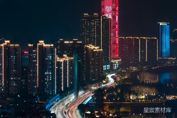 高清摄影 夜晚的长曝光城市