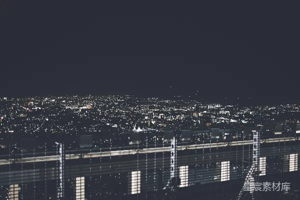 高清摄影 从建筑物顶端俯瞰夜间的城市景色