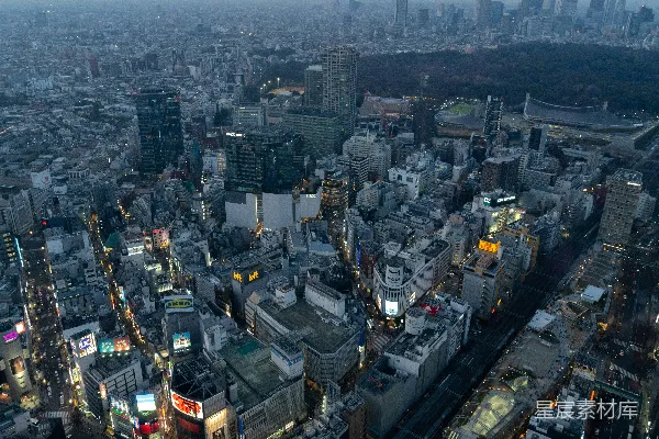 高清摄影 夜间的城市航拍视角