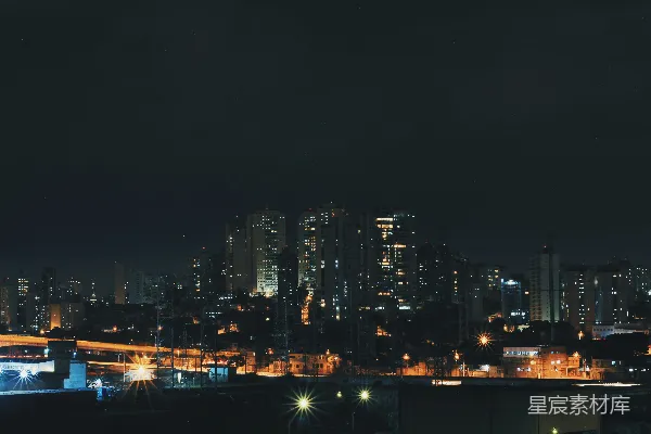 高清摄影 一个城市的夜景，高楼林立