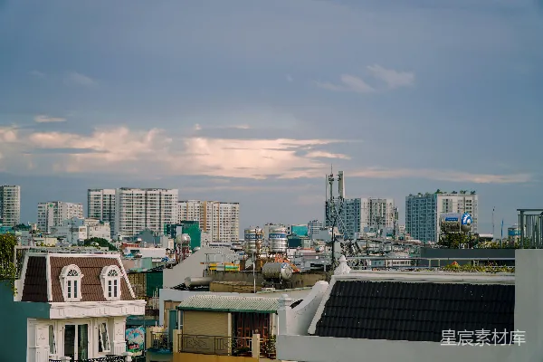高清摄影 从屋顶上看城市景色