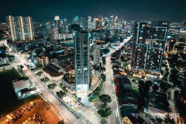 高清摄影 夜晚城市航拍图