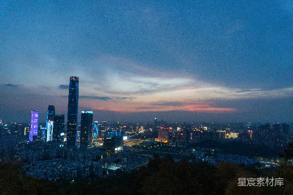 高清摄影 从山顶上看城市夜景