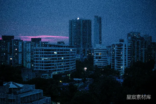 高清摄影 从高楼俯瞰夜色中的城市景象