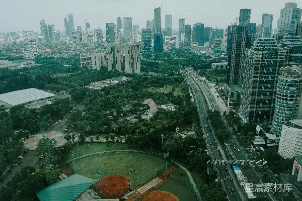 高清摄影 一座有许多高楼的城市
