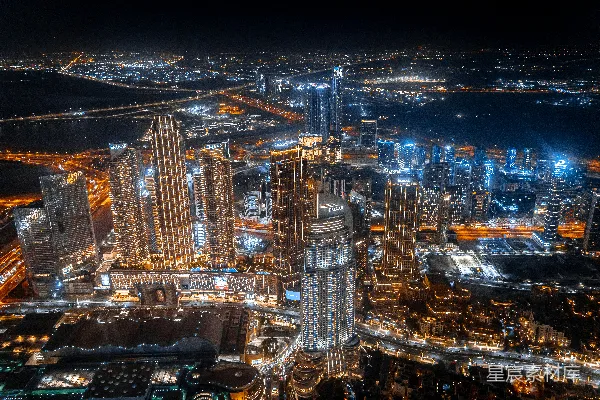 高清摄影 夜晚的城市俯瞰图