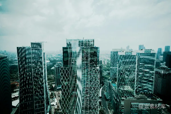 高清摄影 城市中的一组高楼大厦