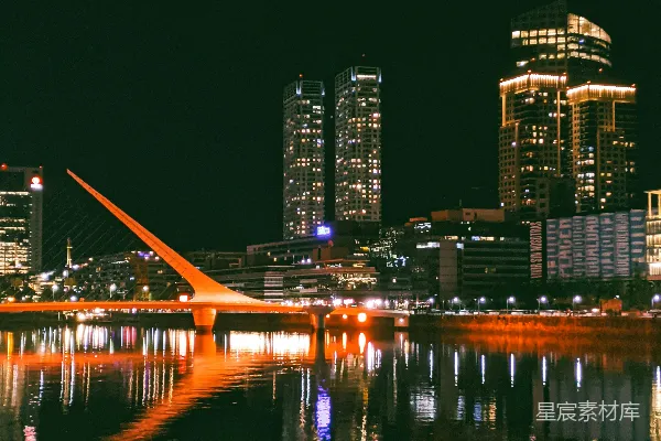 高清摄影 夜景中的城市天际线