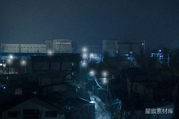 高清摄影 夜晚的街道灯光璀璨