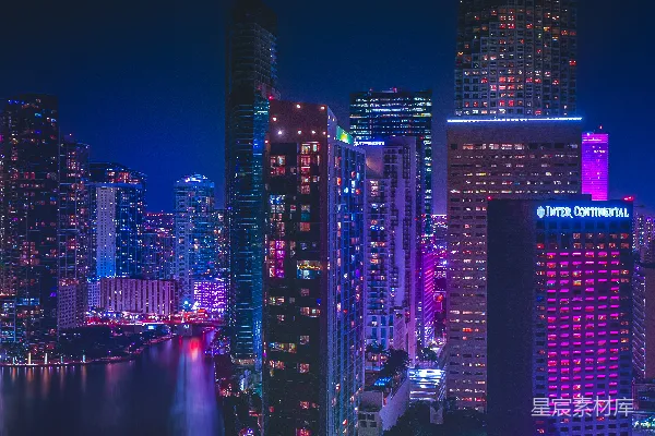 高清摄影 夜晚的城市天际线