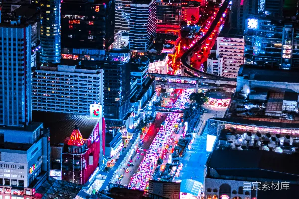 高清摄影 夜晚城市航拍图