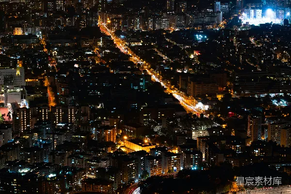 高清摄影 夜间城市航拍图