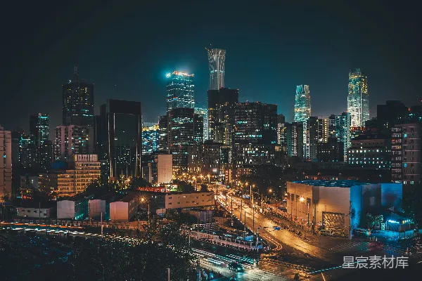 高清摄影 夜晚的城市天际线