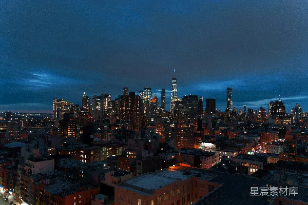 高清摄影 夜景下的城市俯瞰图