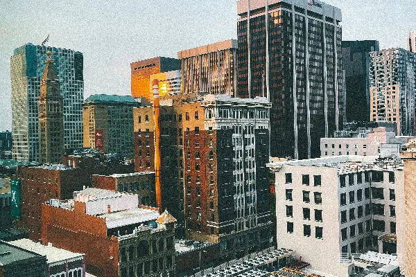 高清摄影 一座城市高大建筑的景象