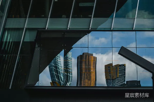 高清摄影 透过窗户看城市景色