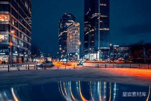 高清摄影 夜晚的城市天际线