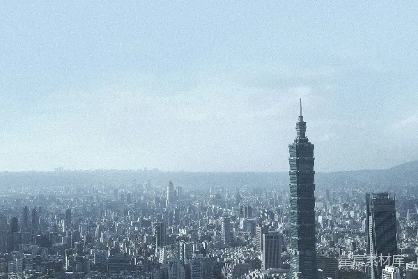 高清摄影 白天白云下的城市天际线