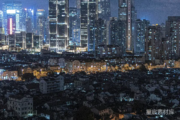 高清摄影 夜晚的城市天际线景色