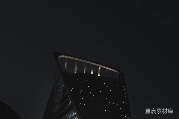 高清摄影 夜晚的黑色高层建筑
