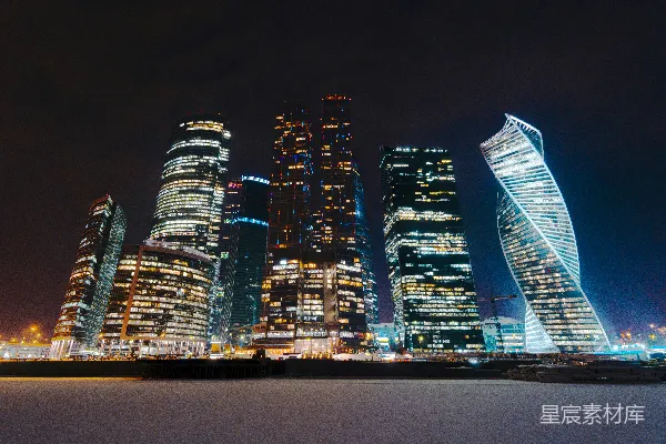 高清摄影 城市建筑在夜间