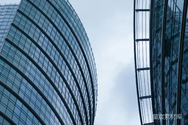 高清摄影 白蓝玻璃外墙的高层建筑