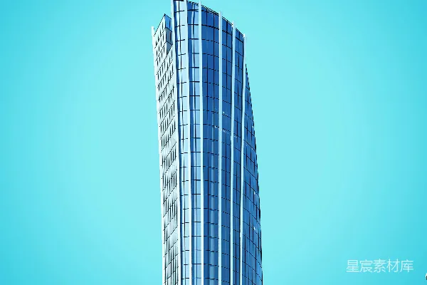 高清摄影 蓝天下的幕墙高层建筑