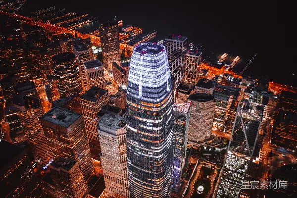 高清摄影 夜间的城市俯瞰图