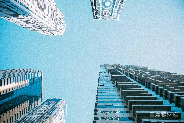 高清摄影 白色和蓝色的高层建筑