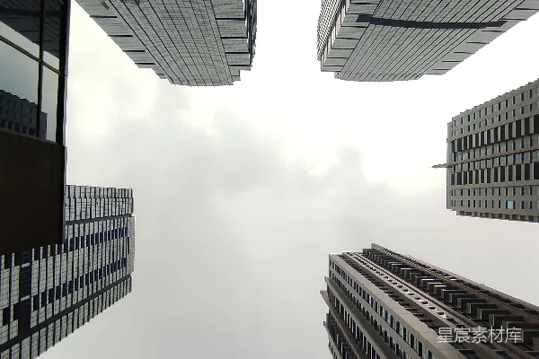 高清摄影 仰望城市中的高楼大厦