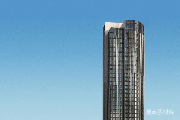 高清摄影 蓝白相间的高层建筑